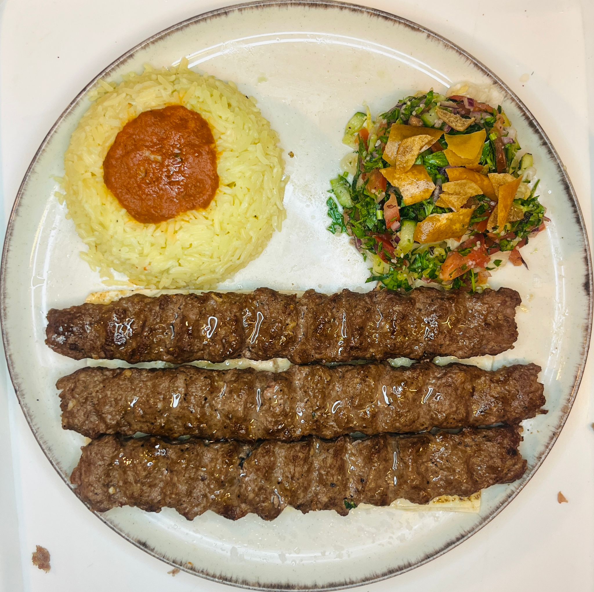 syrisk kebab tallerken